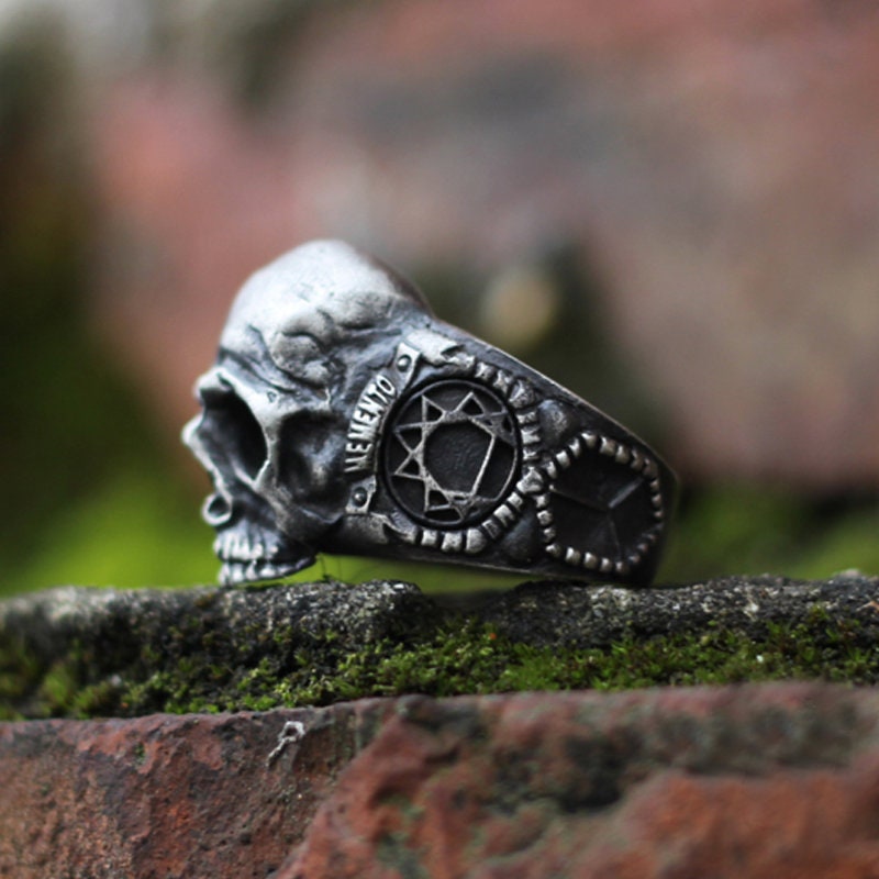 Pirate Skull 925 Silver Ring, Totem Skull Ring, Nautical Gothic Personality Gift-Craftsman made