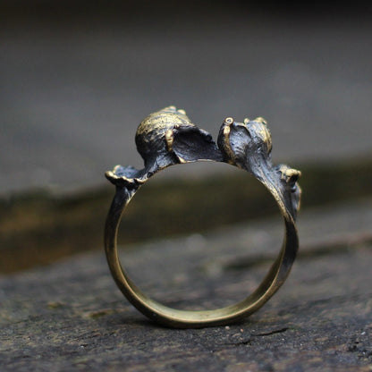 Wave 925 silver ring, water ring made of silver/brass, Chinese style five element water attribute ring, unique silver jewelry-Craftsman made - SATANHORN