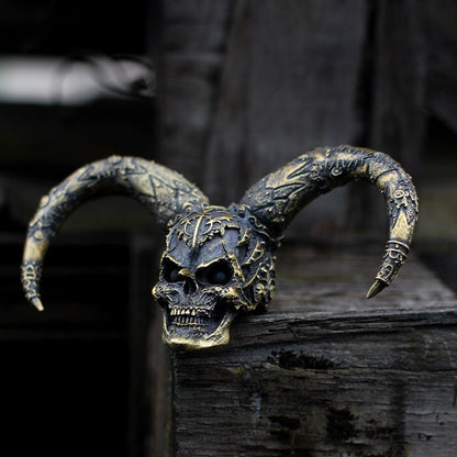 Mystic Harlequin Pendant - Steampunk Brass & Silver Artisan Jewelry - SATANHORN