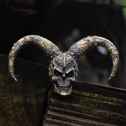 Mystic Harlequin Pendant - Steampunk Brass & Silver Artisan Jewelry - SATANHORN