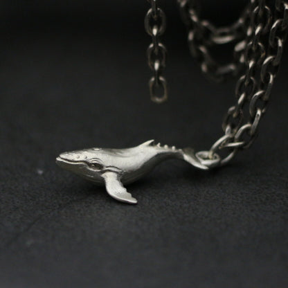 Ocean whale 925 silver pendant necklace, killer whale blue whale silver jewelry silver necklace handmade fish pendant-Craftsman made - SATANHORN