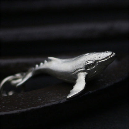 Ocean whale 925 silver pendant necklace, killer whale blue whale silver jewelry silver necklace handmade fish pendant-Craftsman made - SATANHORN