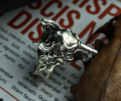 Wolf Totem 925 Silver Ring, Wolf King Ring, Ambition Sterling Silver Brass Wilderness Ring-Craftsmen made - SATANHORN