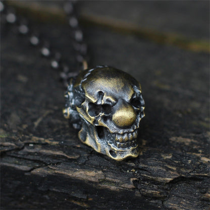 Shadow Phantom Skull Pendant - Dark Art Brass & 925 Silver Statement Jewelry