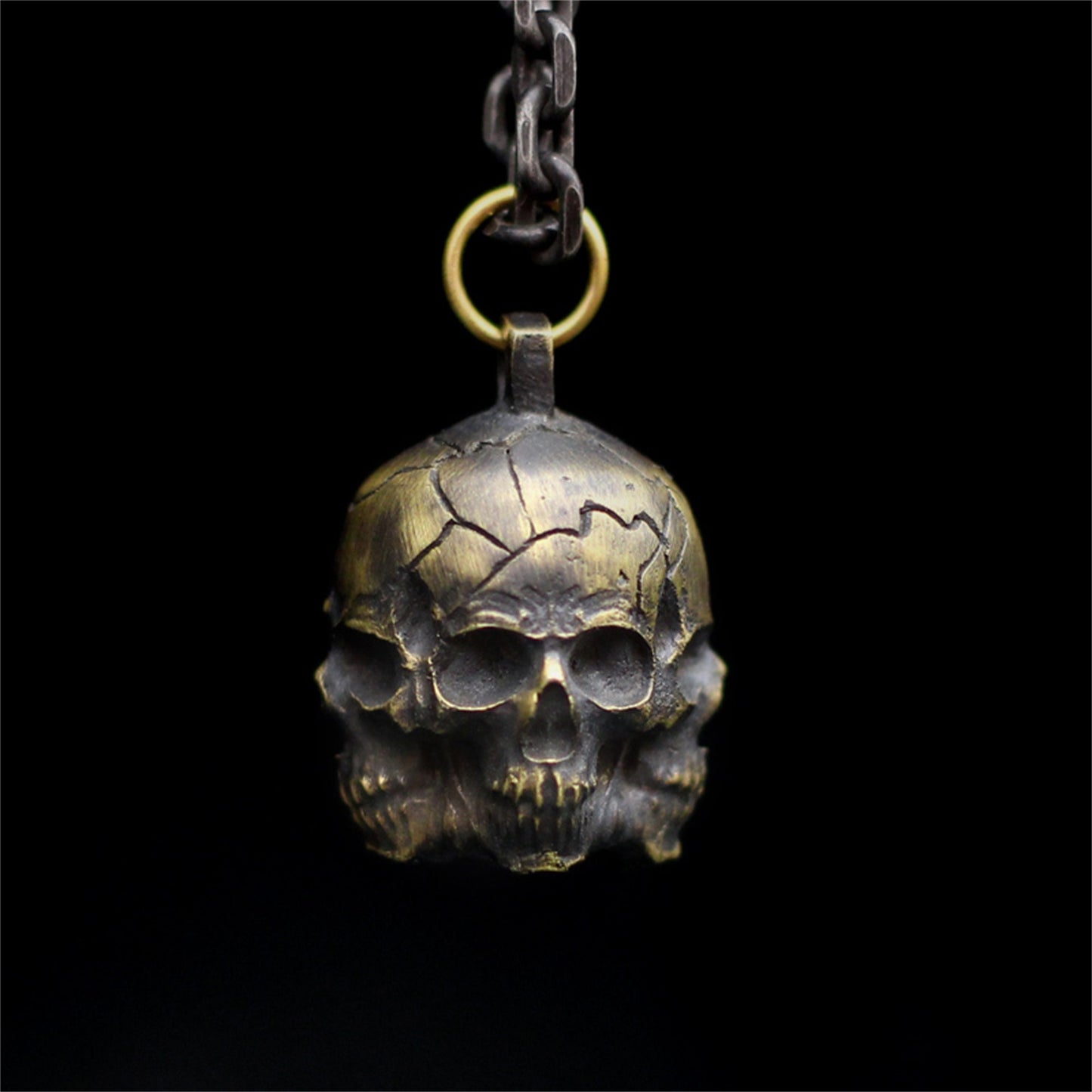 Multi-faceted Skull 925 Silver/brass pendant necklace, variant skull pendant, handmade in 925 sterling silver, brass jewelry- Craftsman made