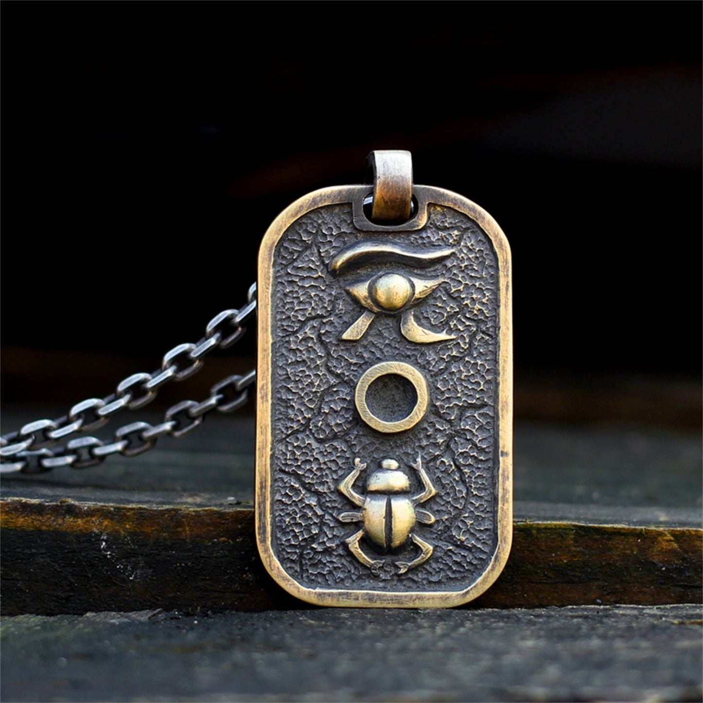 Scarab 925 Silver Pendant Necklace,Sun God Necklace,Eye of Horus Pendant,Army Necklace,Original Design,Personality jewelry-Craftsman made