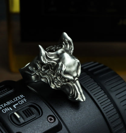 Wolf Totem 925 Silver Ring, Wolf King Ring, Ambition Sterling Silver Brass Wilderness Ring-Craftsmen made - SATANHORN