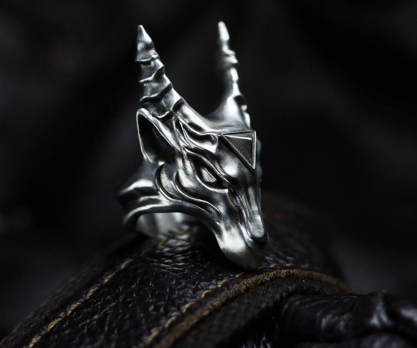 Antelope 925 silver ring, sheep skull silver ring,animal silver ring, natural ring, grassland ring, African animal sheep ring-Craftsmen made