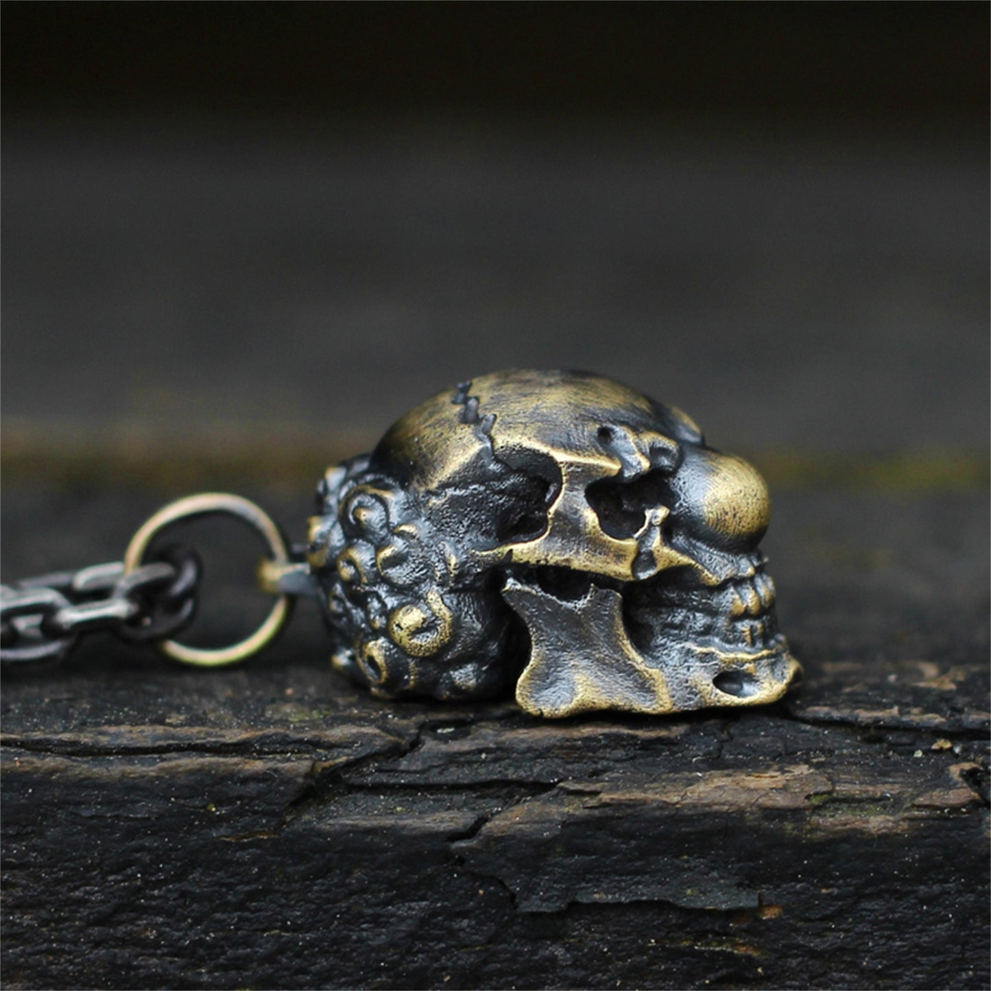 Dark Joker Ghost Face 925 Silver Pendant Necklace,Skull Original Unique Design,Made by Brass/925Silver - Craftsman made