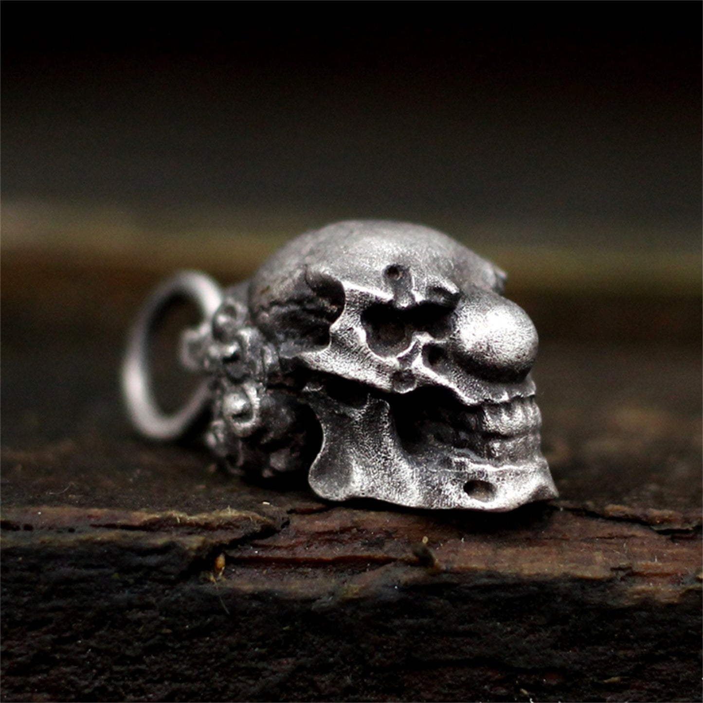 Dark Joker Ghost Face 925 Silver Pendant Necklace,Skull Original Unique Design,Made by Brass/925Silver - Craftsman made