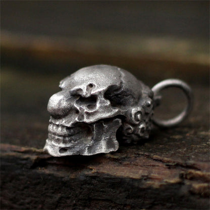 Shadow Phantom Skull Pendant - Dark Art Brass & 925 Silver Statement Jewelry