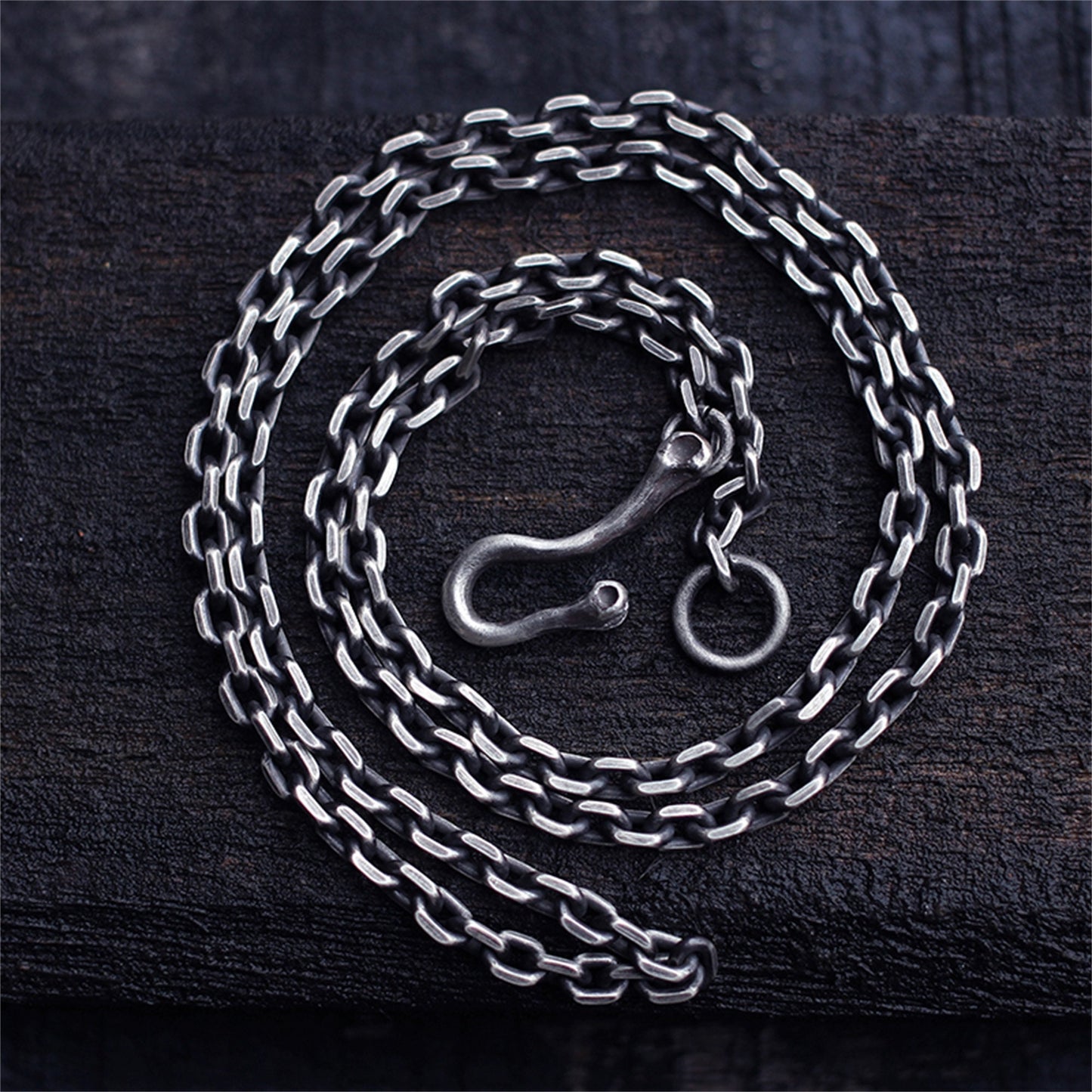 925 Sterling Silver Handmade Necklaces, Men's/Women's Chain, Hook silver chains, and versatile silver chains.-Craftsmen made