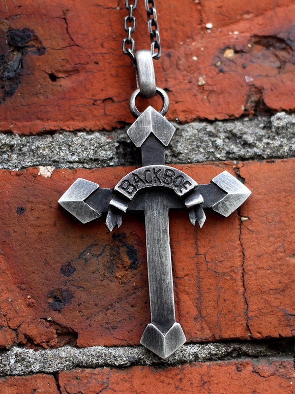 Handmade cross 925 Silver pendant, faith sign, sterling silver solid, handmade, niche personality, Christian faith-Craftsmen made