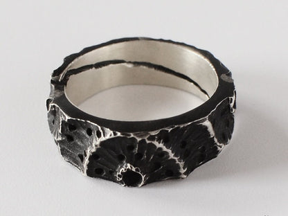 Moon 925 silver ring, Volcano ring, Gift for mother,Moon ring, Black silver ring, 925 sterling silve gift ring-Craftsman made - SATANHORN