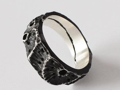 Moon 925 silver ring, Volcano ring, Gift for mother,Moon ring, Black silver ring, 925 sterling silve gift ring-Craftsman made - SATANHORN