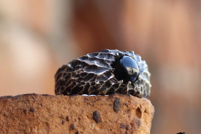 Black Agate 925 Silver Ring , Black Stone silver Ring , 925 Sterling Silver Ring-Craftsman made