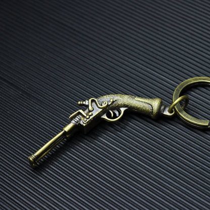 Gun Brass keychain, musket jewelry, royal art with gun, solid brass-Craftsmen made