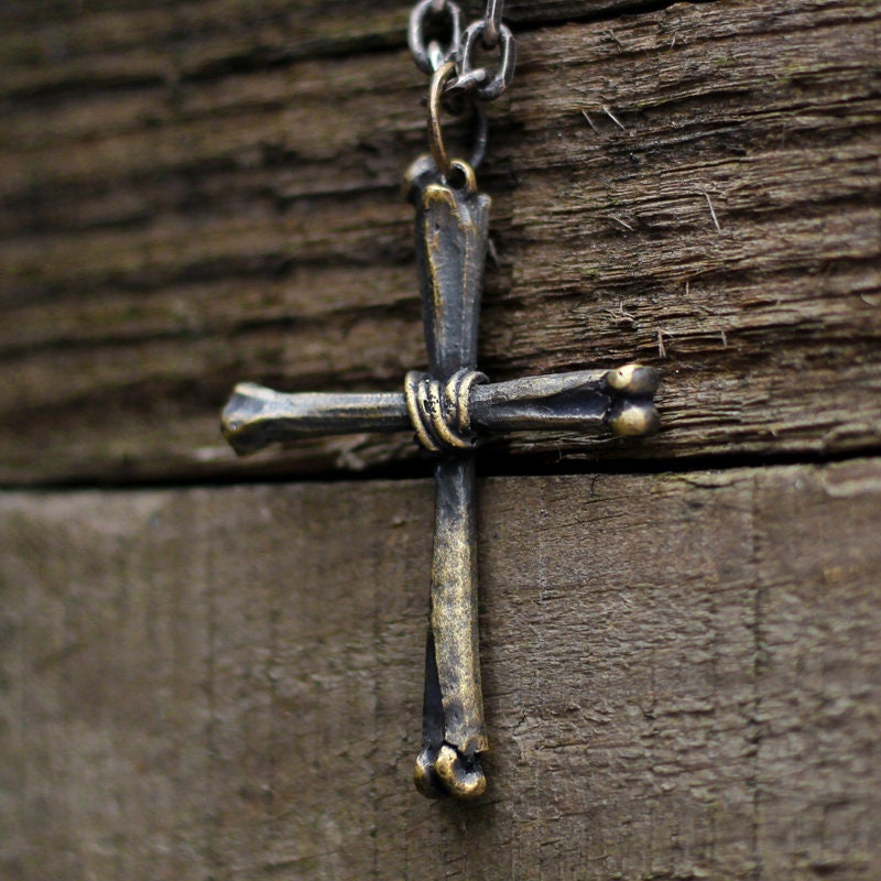 Bone Cross 925 Silver Pendant Necklace, Christian Belief in Sterling Silver Jewelry, Personalized Creative Handmade Gift-Craftsmen made