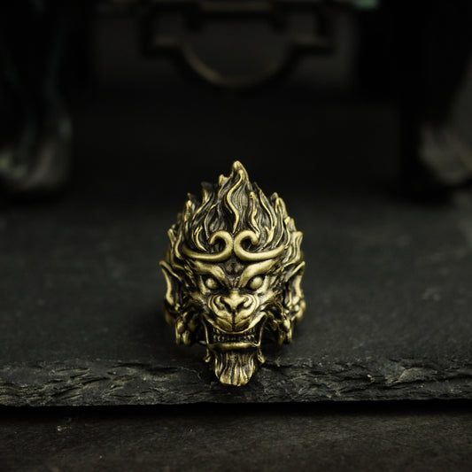 Monkey King 925 Silver Ring, Dark myth of Wukong, Journey to the West, myths and legends 925 sterling silver ring-Craftsmen made