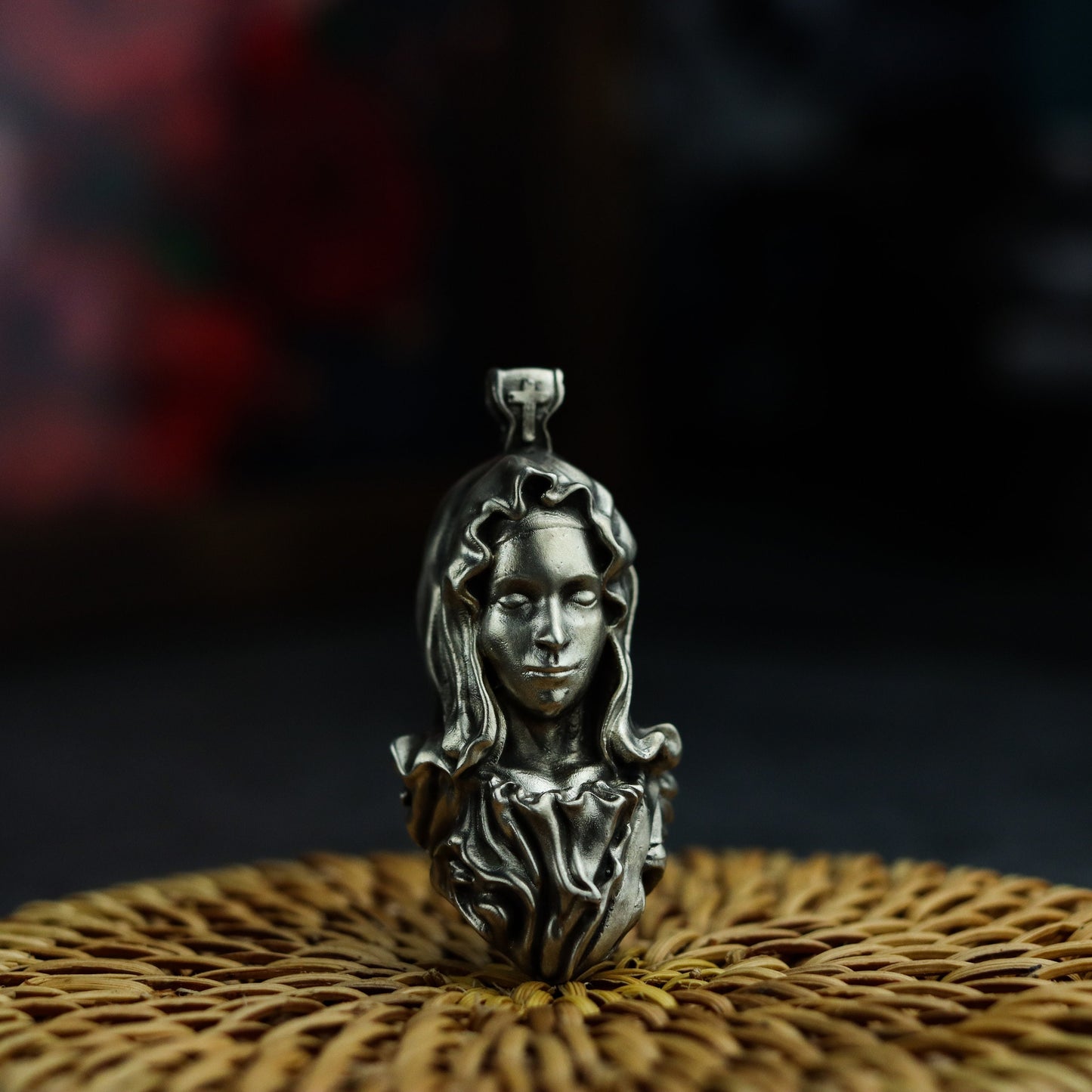 Virgin Mary 925 Silver Pendant Necklace, Catholic and Christian figures, and baptismal ornaments-Craftsmen made