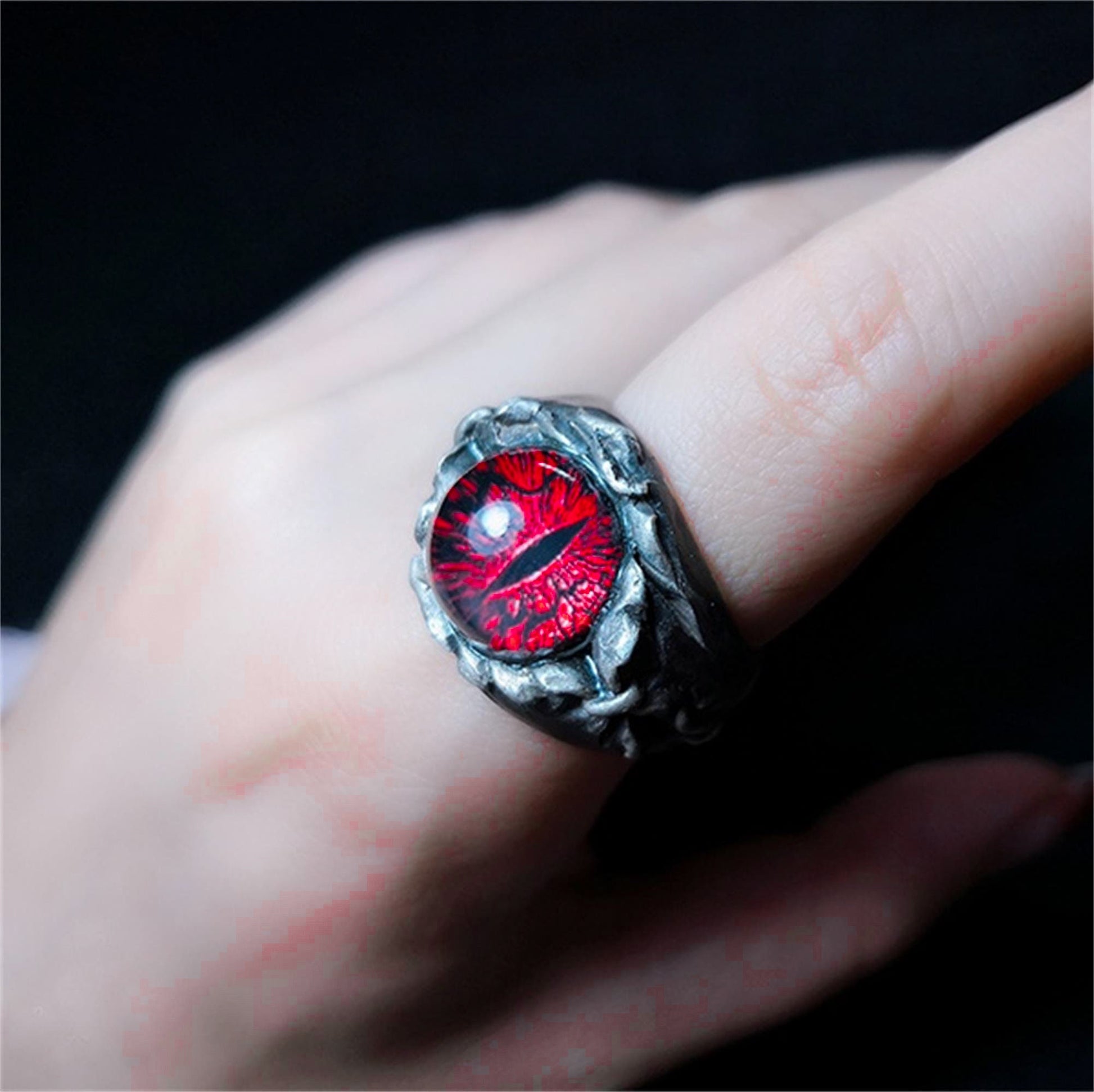 Evil eye 925 silver ring, Ghost eye Silver Ring, Earth eye jewelry-Craftsmen made - SATANHORN