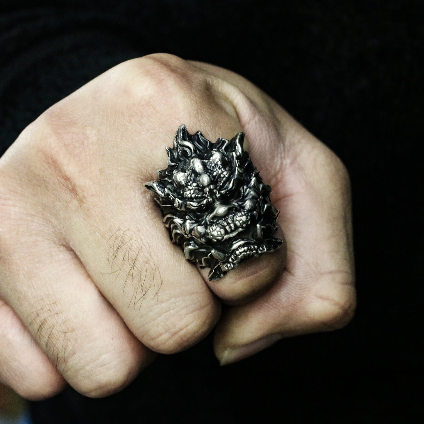 Lion 925 silver ring, Unicorn silver ring, Kylin Ring,Monster ring-Craftsmen made