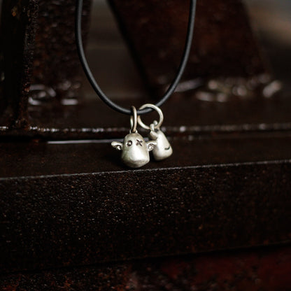 Angel and Devil 925 silver pendant necklace,Gift for mother,couple sterling silver pendant bracelet, personalized handmade gift-craftsman - SATANHORN