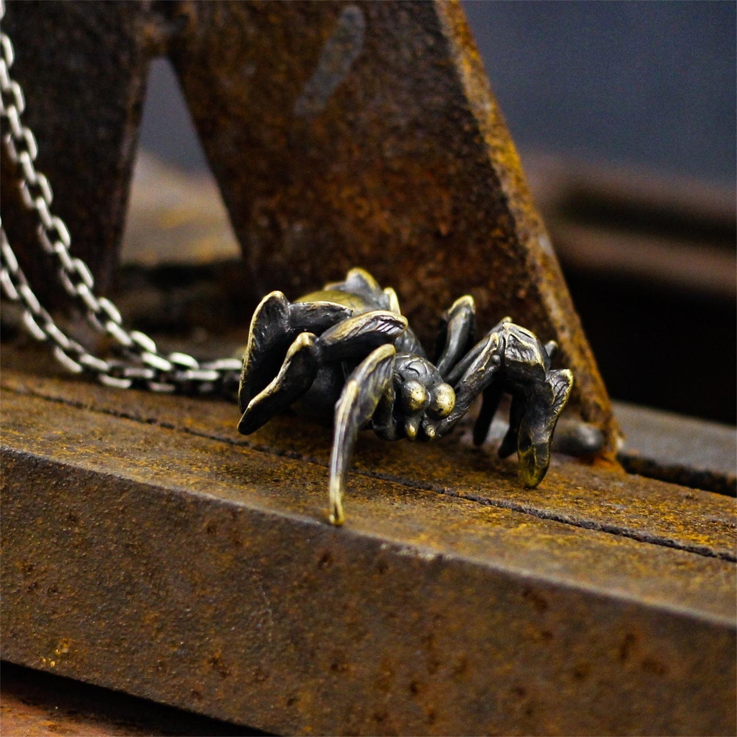 Tarantula Brass pendant, Spider pendant necklace,invisible killer, solid brass insect personalized gift-Craftsmen made