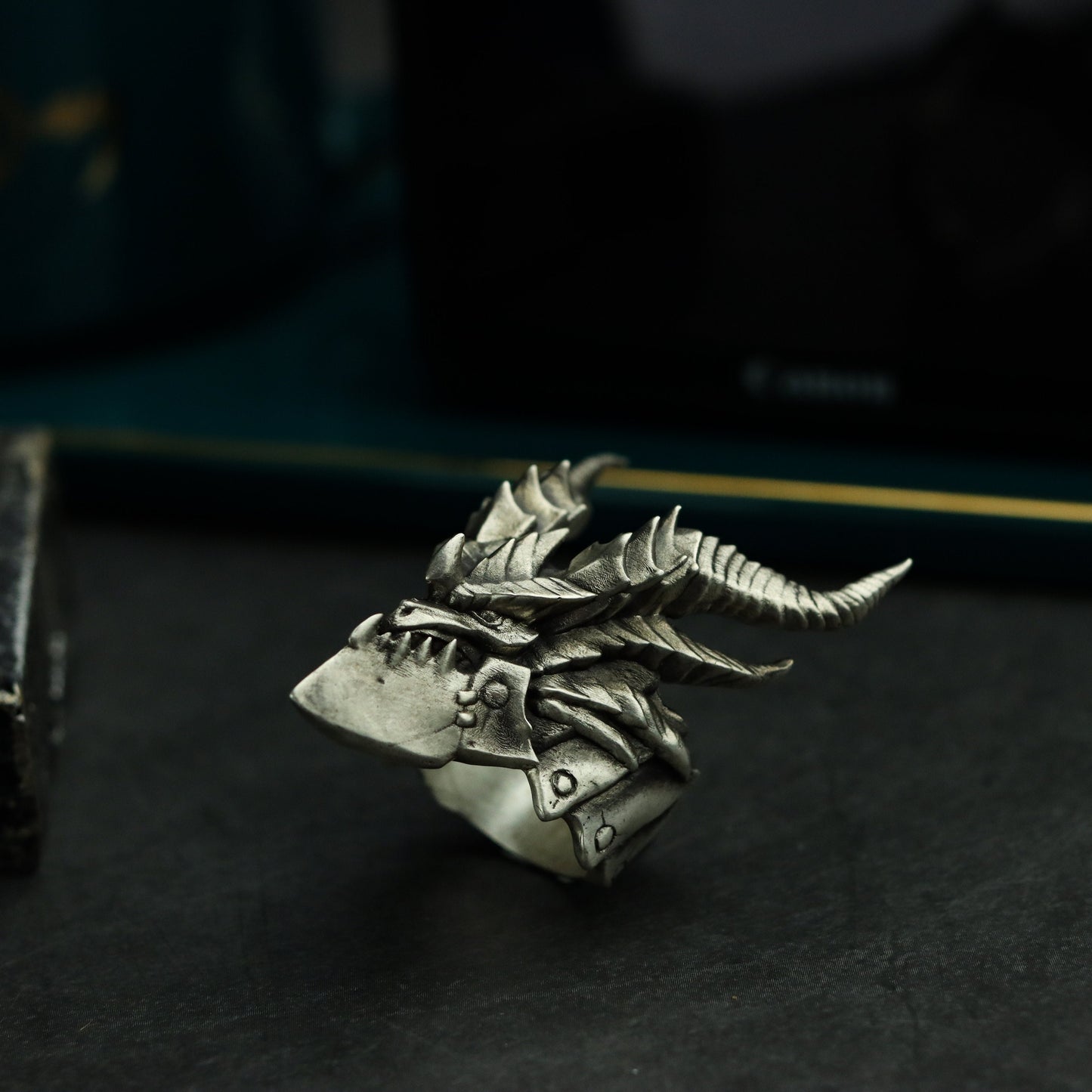 World of Warcraft-Deathwing-925 Silver Ring,Handmade Silver dragon ring,World of Warcraft Jewelry for Fans-Craftsmen made