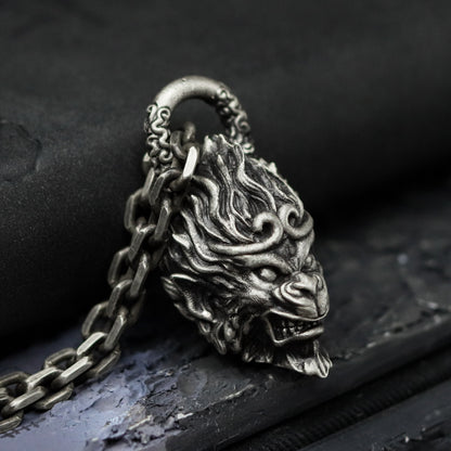 Monkey King 925 Silver Necklace Pendant,Journey to the West,Black Myth：Wu Kong-Craftsmen made