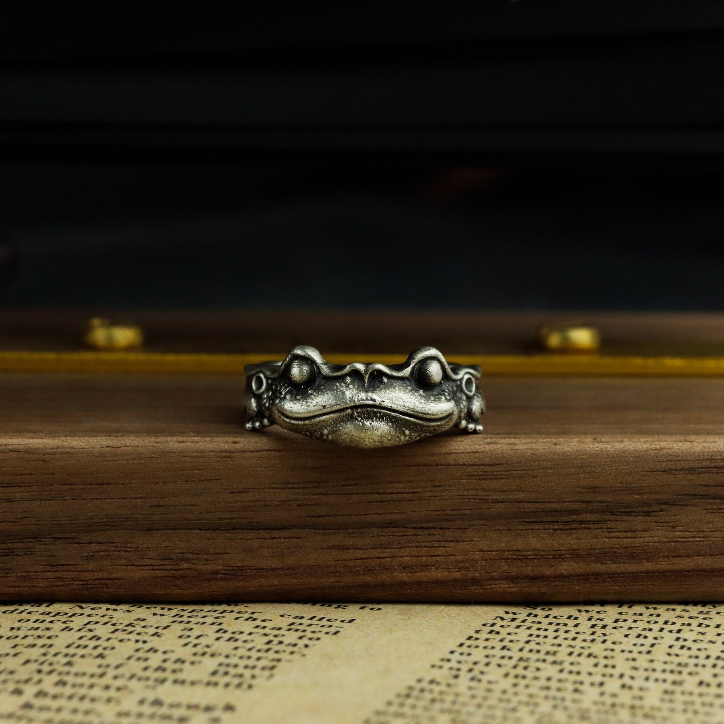 Frog Ring Frog Prince 925 Silver Ring,Silver Frog Ring,Animal Spirit Ring,Streetwear Ring,frog figurine, Creative Ring-Craftsman made