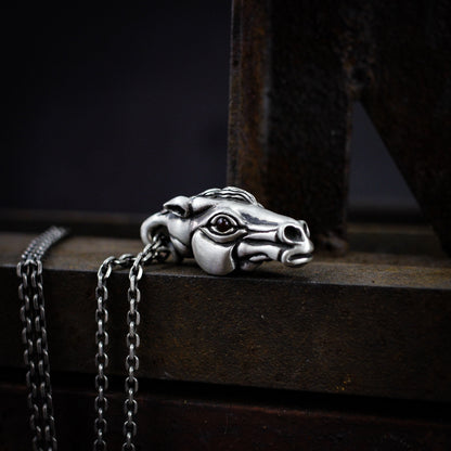 Horse 925 silver pendant, horse head pendant, zebra wild horse exquisite surprise gift-Craftsmen made