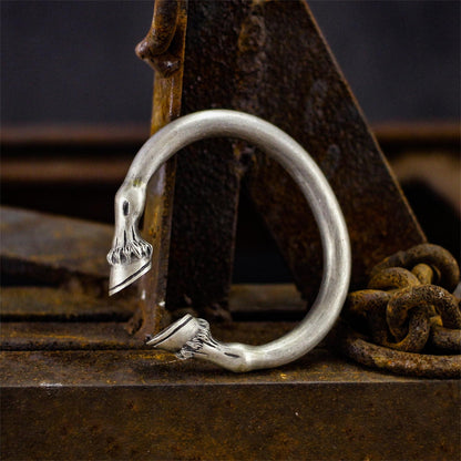 Horseshoe 925 Silver bangle, men's bangle, Horse bangle，personalized solid sterling silver gifts-Craftsmen made
