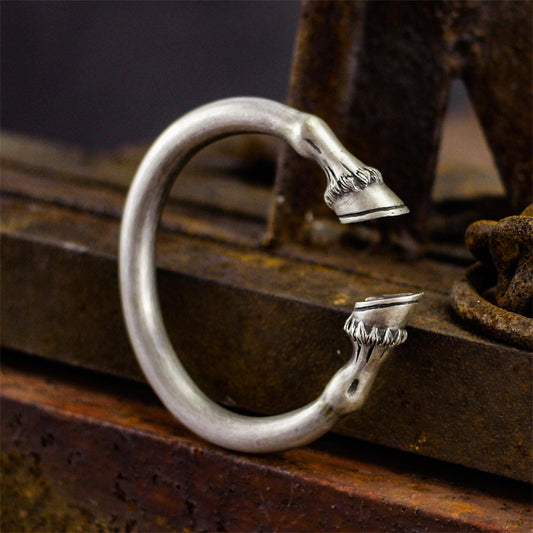 Horseshoe 925 Silver bangle, men's bangle, Horse bangle，personalized solid sterling silver gifts-Craftsmen made