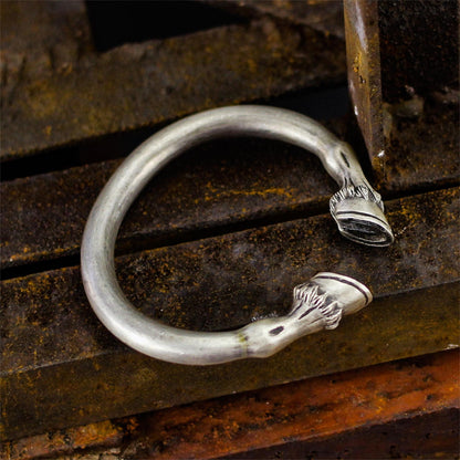 Horseshoe 925 Silver bangle, men's bangle, Horse bangle，personalized solid sterling silver gifts-Craftsmen made