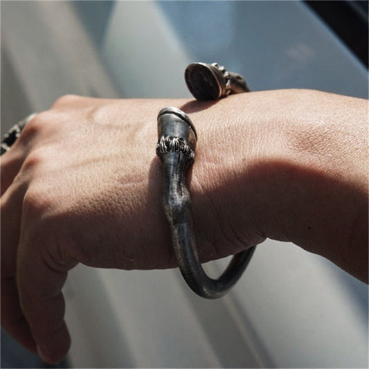 Horseshoe 925 Silver bangle, men's bangle, Horse bangle，personalized solid sterling silver gifts-Craftsmen made