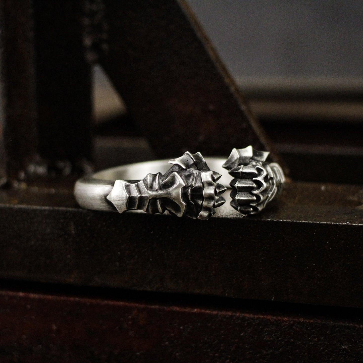 Fist 925 Silver bangle. Tough guy bangle. Iron fist of armor. Hard jewelry for men-Craftsmen made