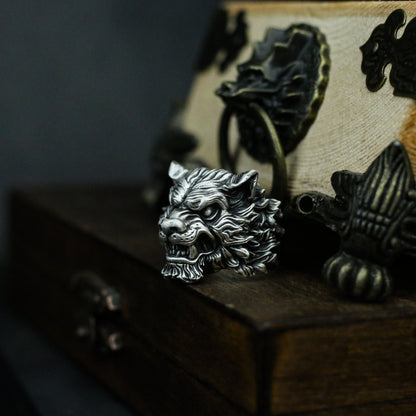 Tiger King 925 Silver Ring, Tiger Ring, Tiger Roaring Mountain Forest, King of Beasts Ring, gifts for men - crafted by craftsmen - SATANHORN