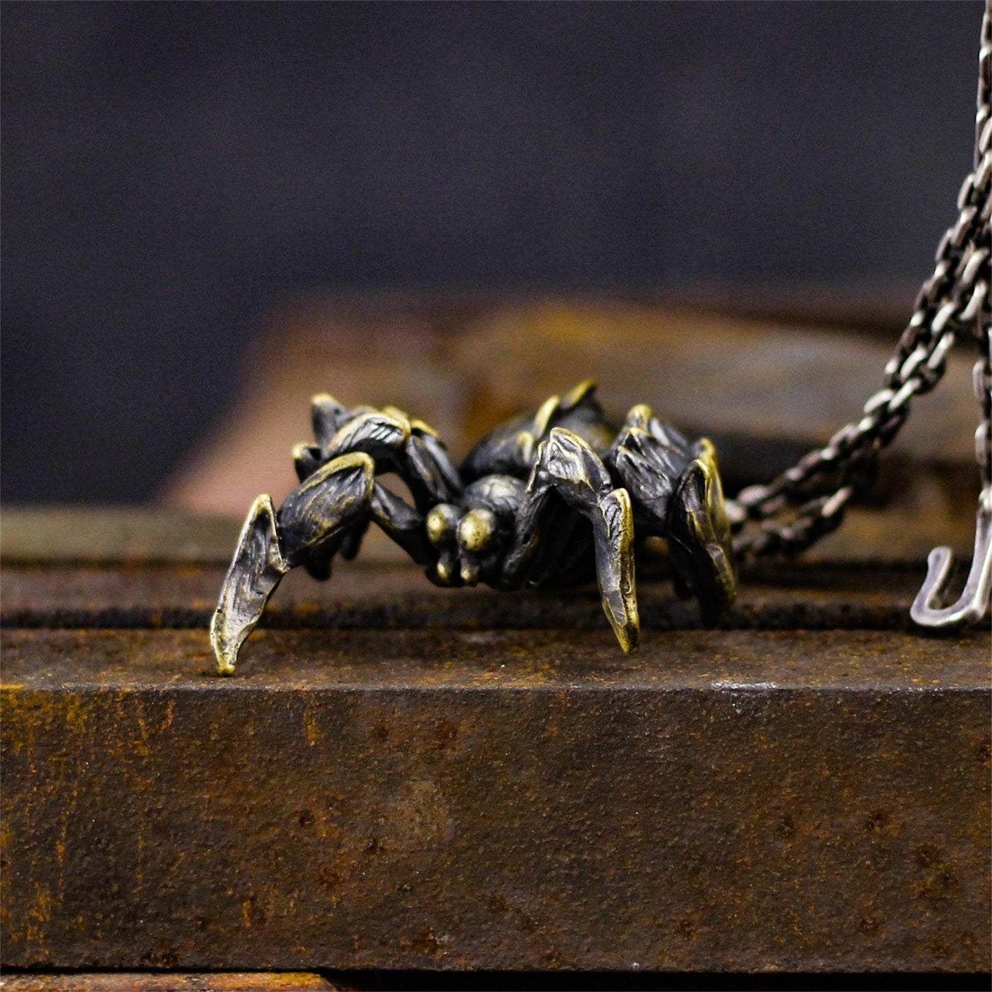 Tarantula Brass pendant, Spider pendant necklace,invisible killer, solid brass insect personalized gift-Craftsmen made