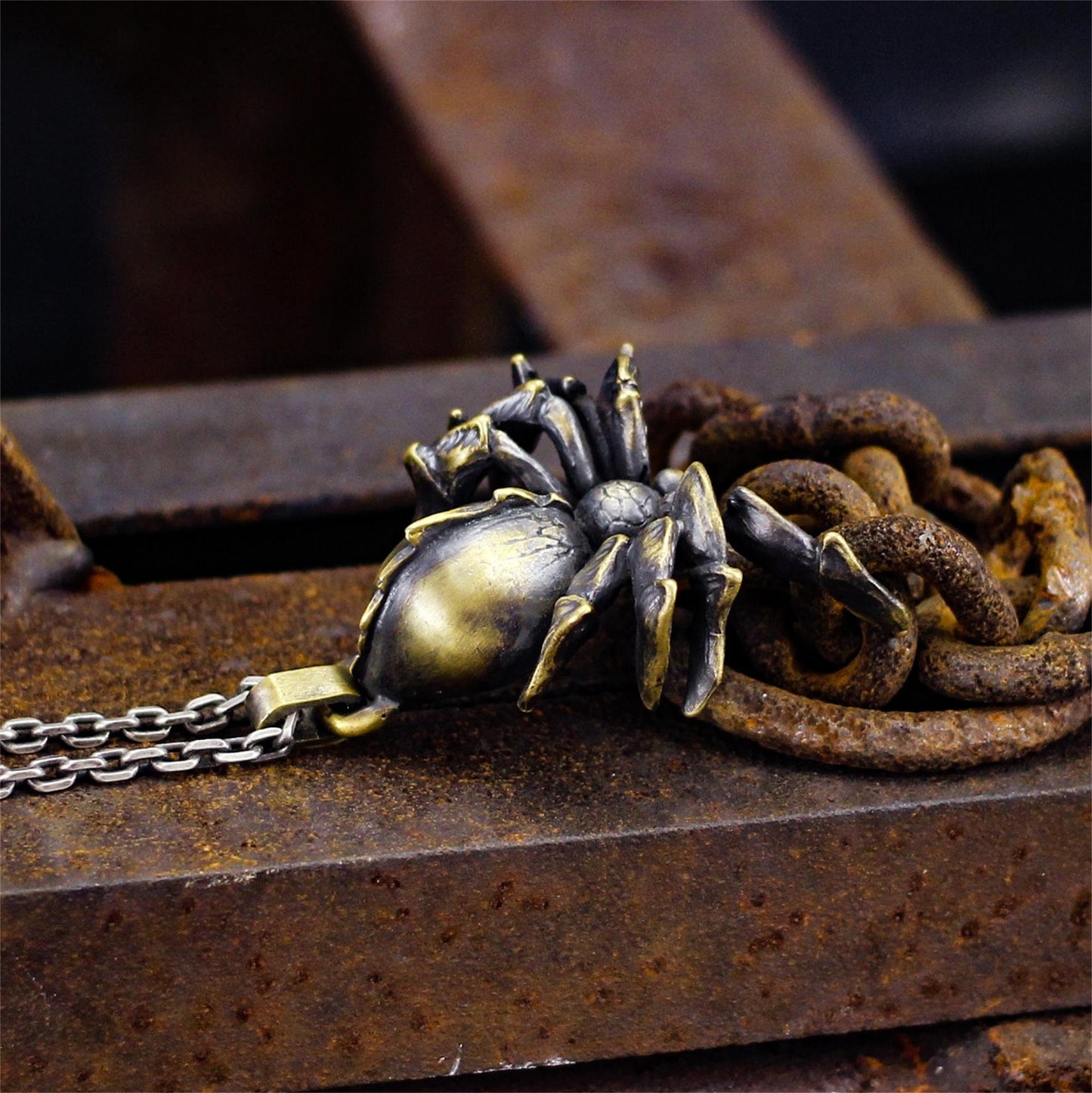 Tarantula Brass pendant, Spider pendant necklace,invisible killer, solid brass insect personalized gift-Craftsmen made