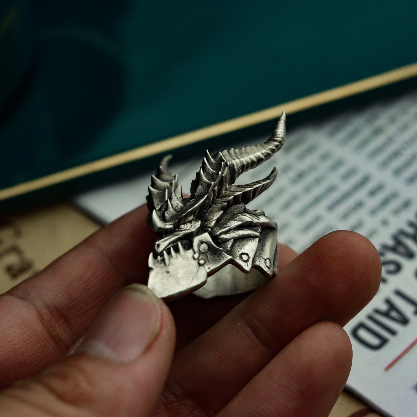World of Warcraft-Deathwing-925 Silver Ring,Handmade Silver dragon ring,World of Warcraft Jewelry for Fans-Craftsmen made