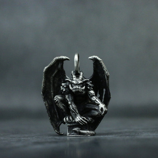 Devil 925 silver necklace pendant, bat wings monster cannibal jewelry, small gift sterling silver personality-crafted by craftsman