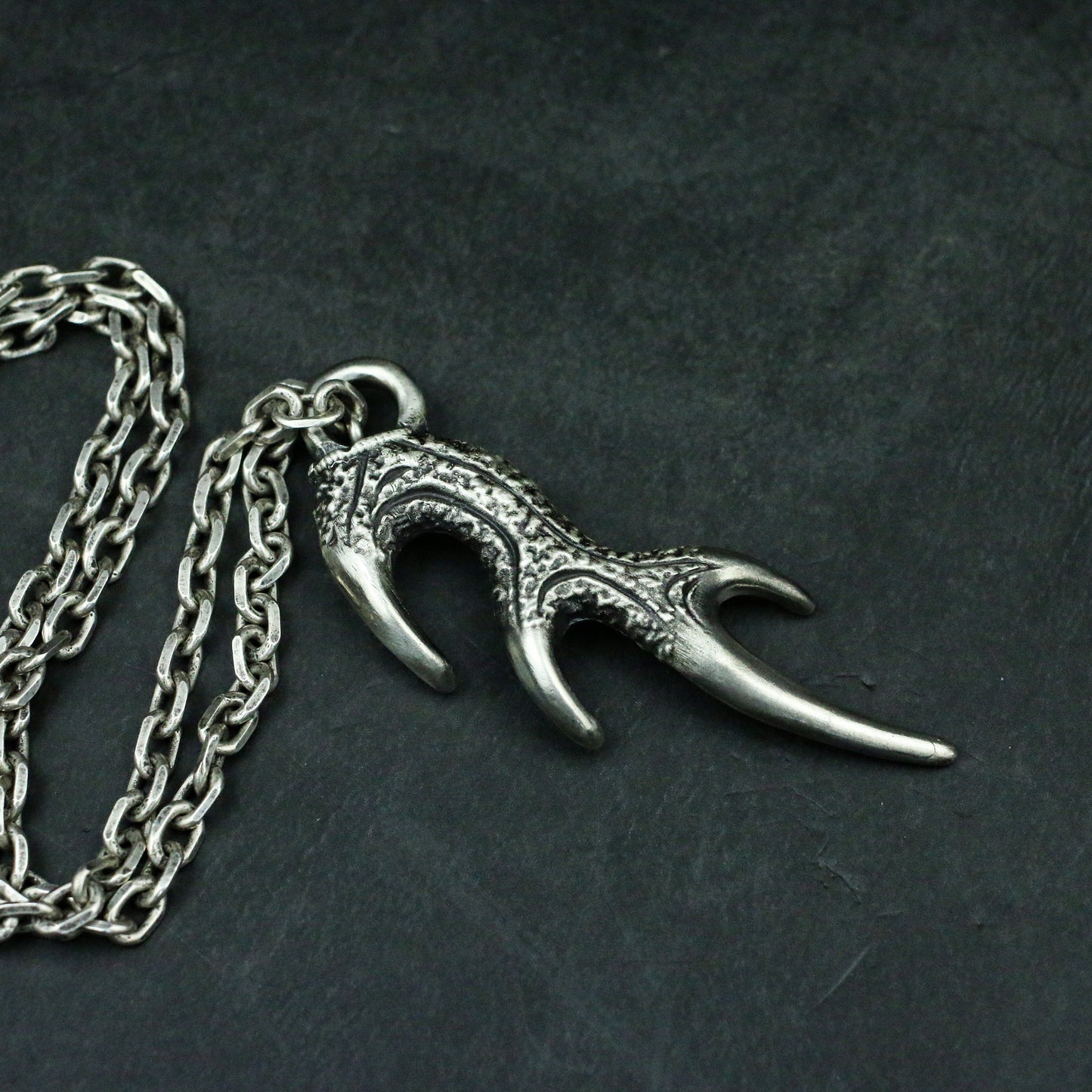 Antler 925 silver pendant necklace,Kylin horn sterling silver jewelry,Gift for mother,Unique necklace pendant jewelry-Craftsmen Made