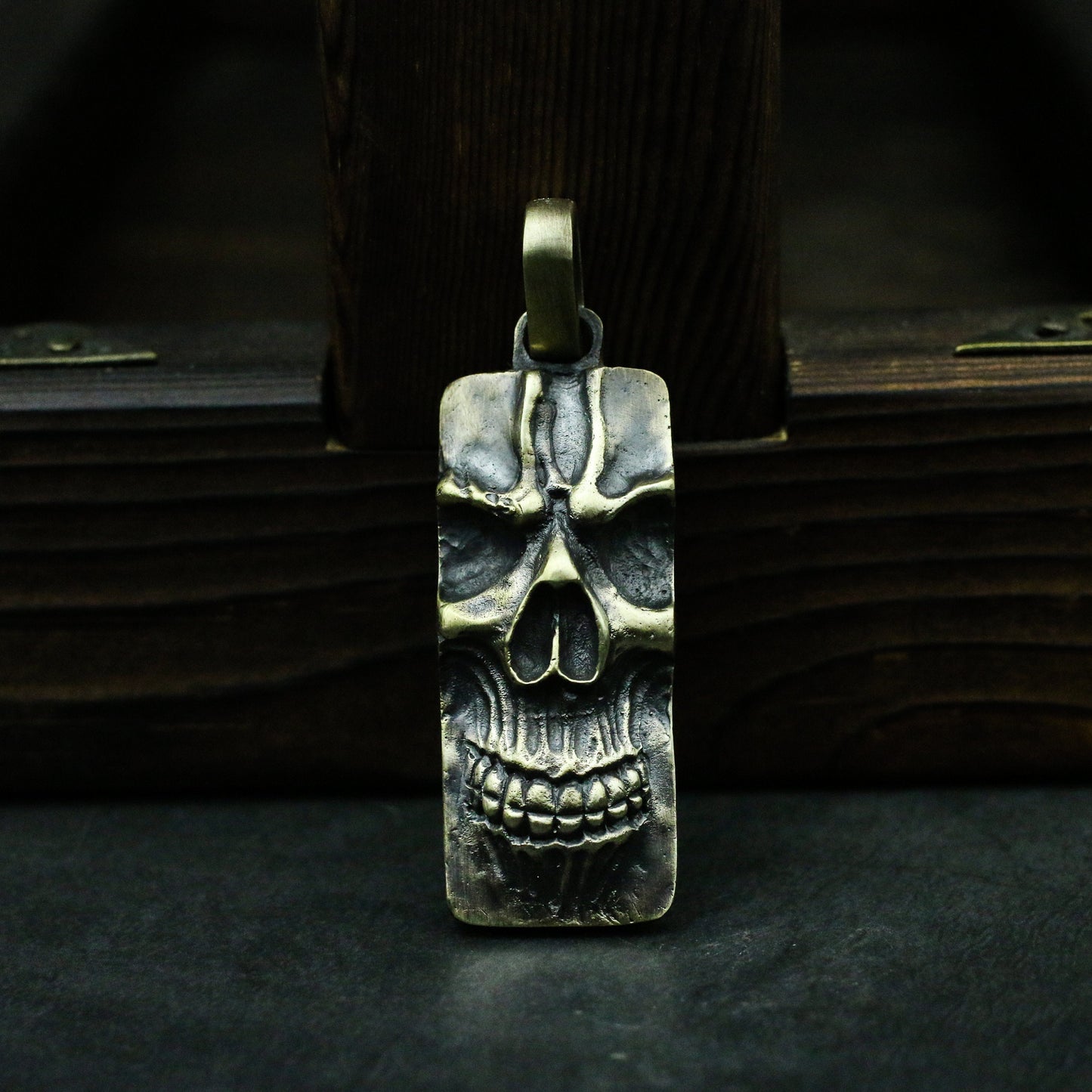 Ghost Face Skull 925 Silver Pendant Tag Necklace, Clown Ghost Face Silver Pendant Necklace, Men's Personality Pendant-Craftsman made