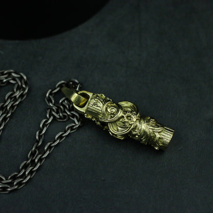 Native American Totem 925 Silver Pendant Necklace, Mysterious pattern pendant, Solid brass and silver jewelry pendant-Craftsman made