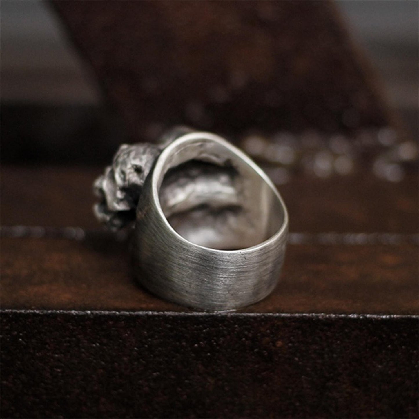Soul skull 925 silver ring, torn skull ring, unique sterling silver Gothic vintage personalized gift - Craftsman made - SATANHORN