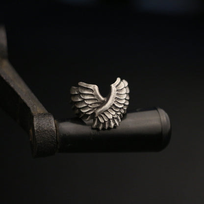 Angel wings 925 silver ring, flying wings open ring, unique sterling silver gothic vintage handmade gift-craftsman made - SATANHORN