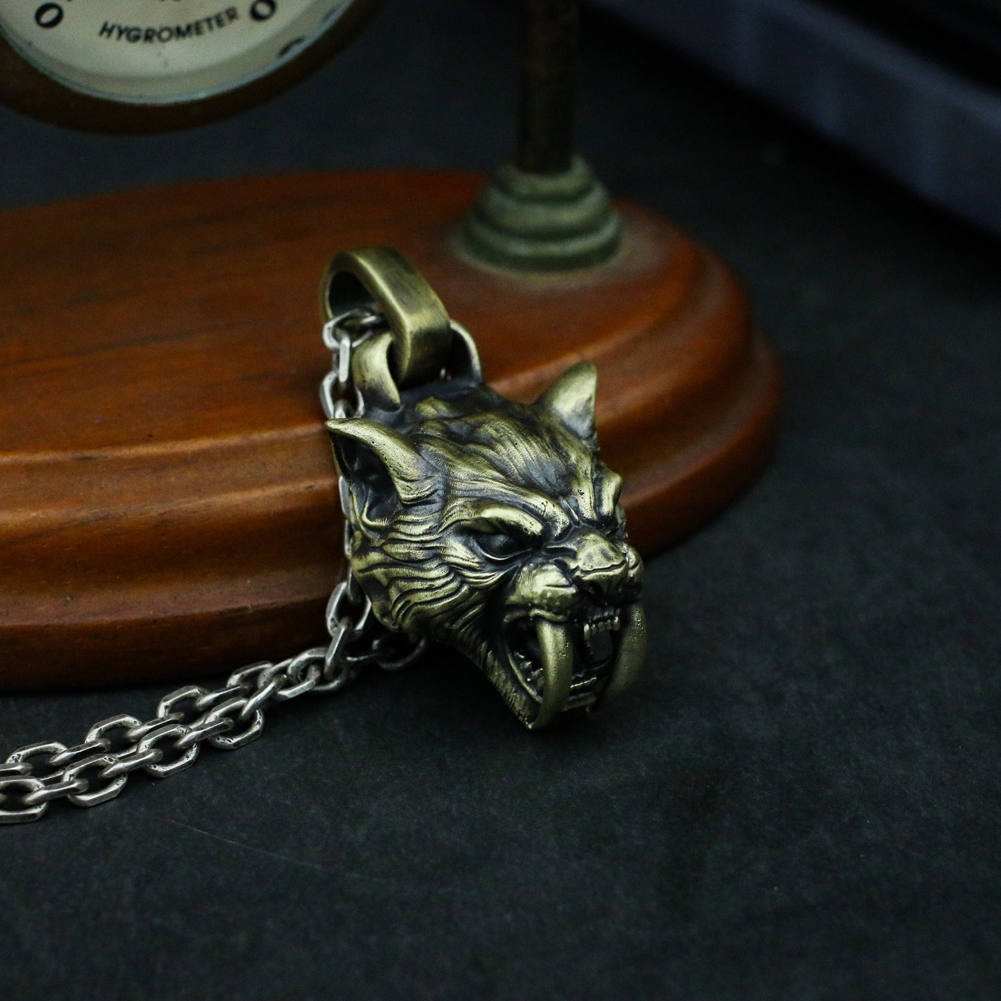 Saber-toothed tiger 925 silver necklace pendant, Smilodon pendant jewelry, king of beasts pendant, gifts for men-Craftsmen made