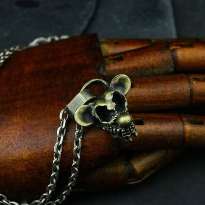 Handmade Big Ear Skull Vintage Mouse Brass Charm/Necklace/Pendant - SATANHORN
