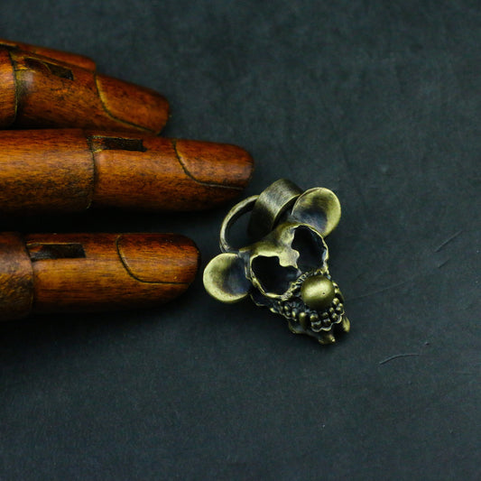 Handmade Big Ear Skull Vintage Mouse Brass Charm/Necklace/Pendant - SATANHORN